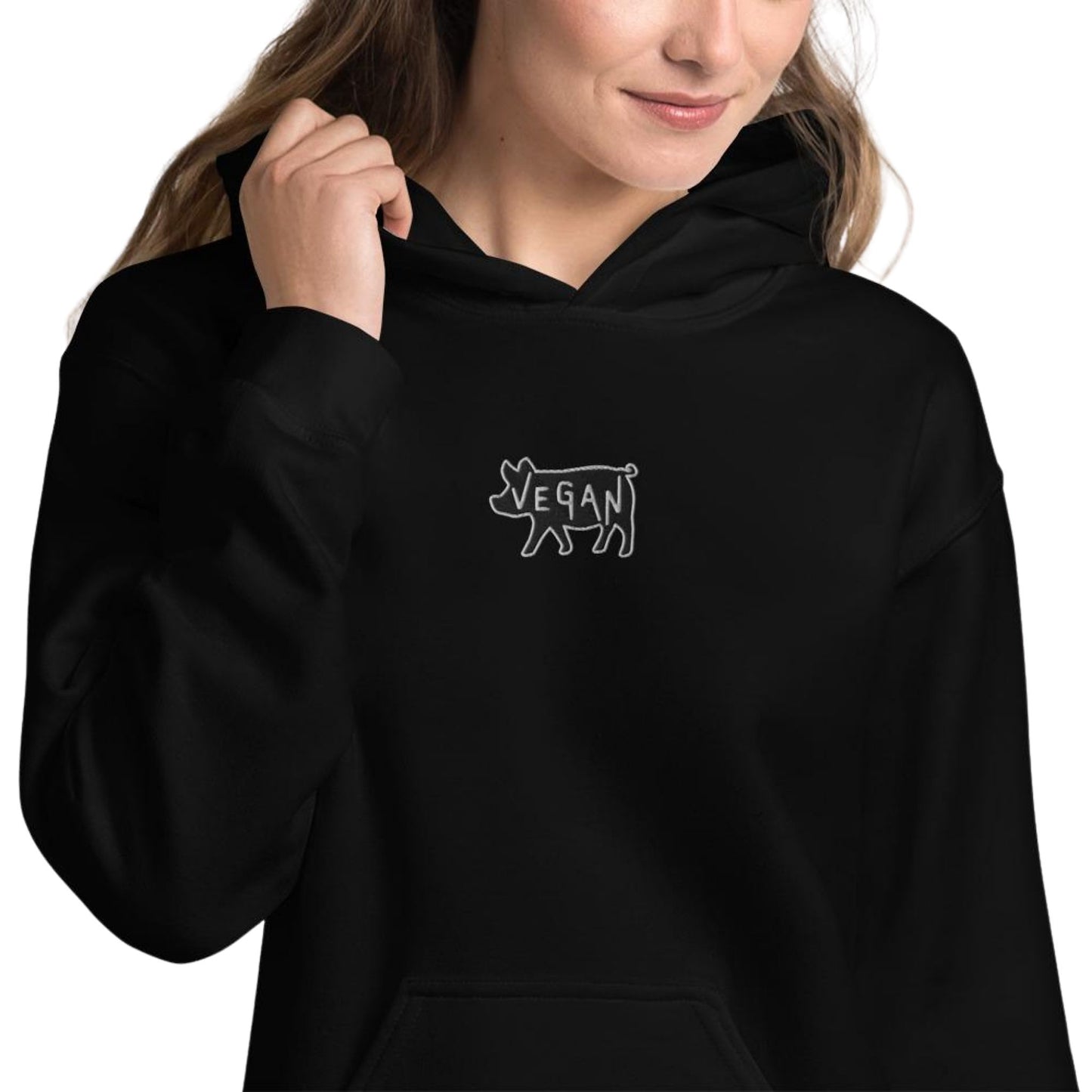 White Embroidered Hoodie