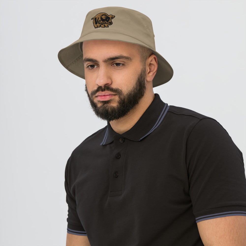 VEGAN Old School Embroidered Bucket Hat