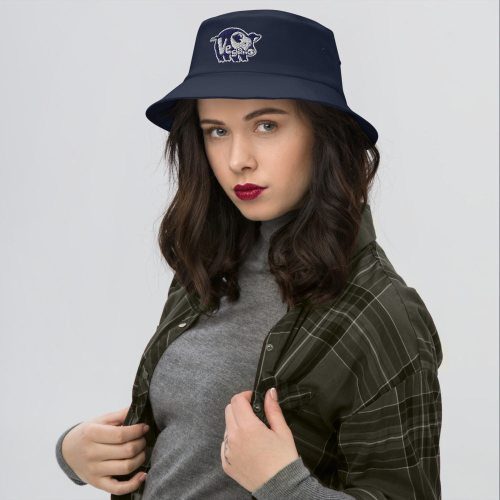 VEGAN Old School Embroidered Bucket Hat