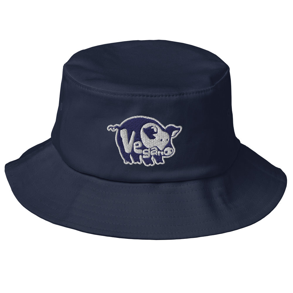 VEGAN Old School Embroidered Bucket Hat
