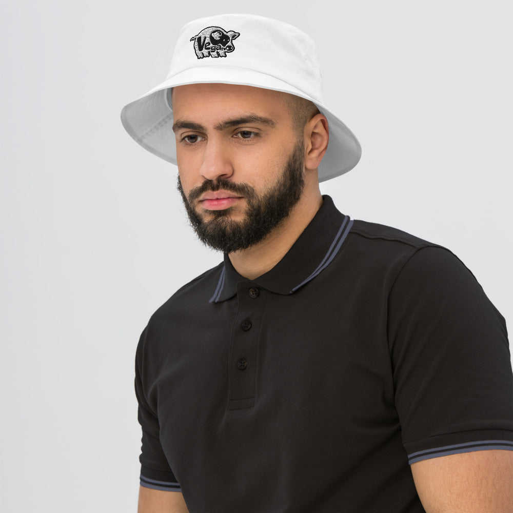 VEGAN Old School Embroidered Bucket Hat