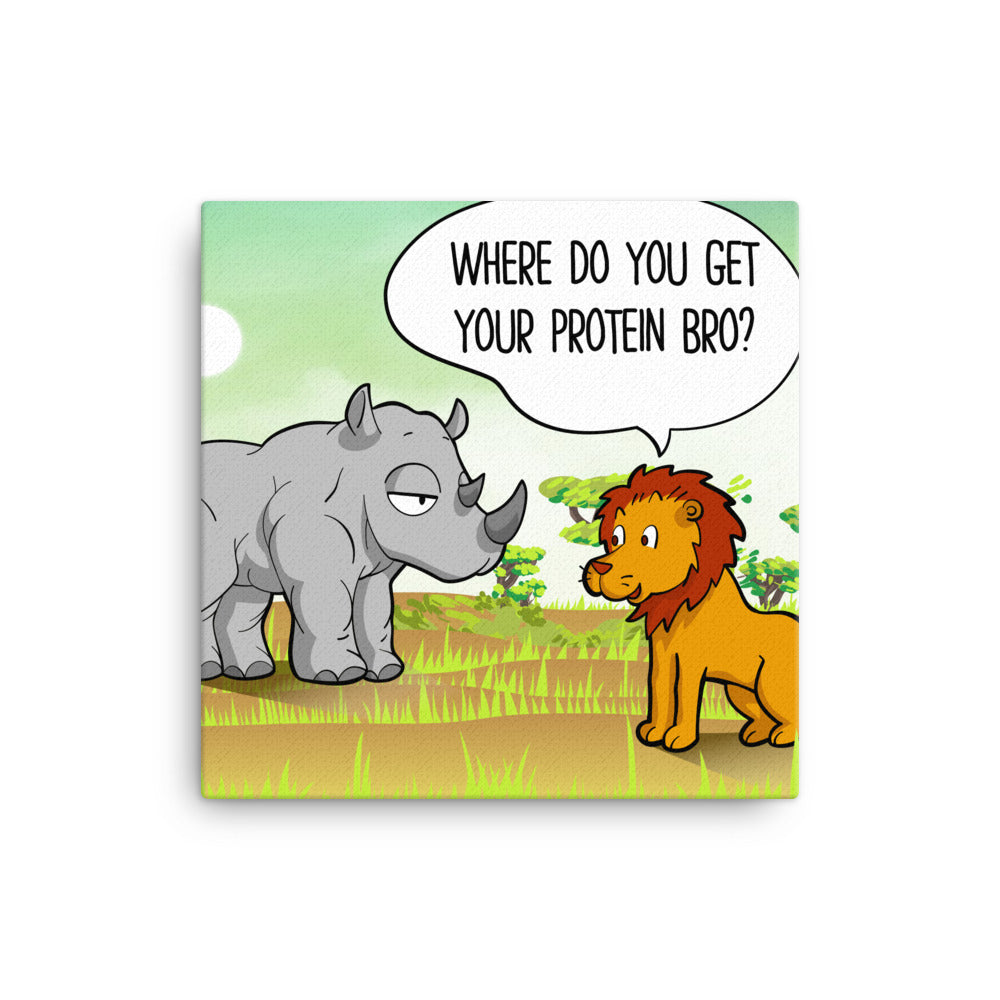 Vegan " Protein Bro" Canvas Print