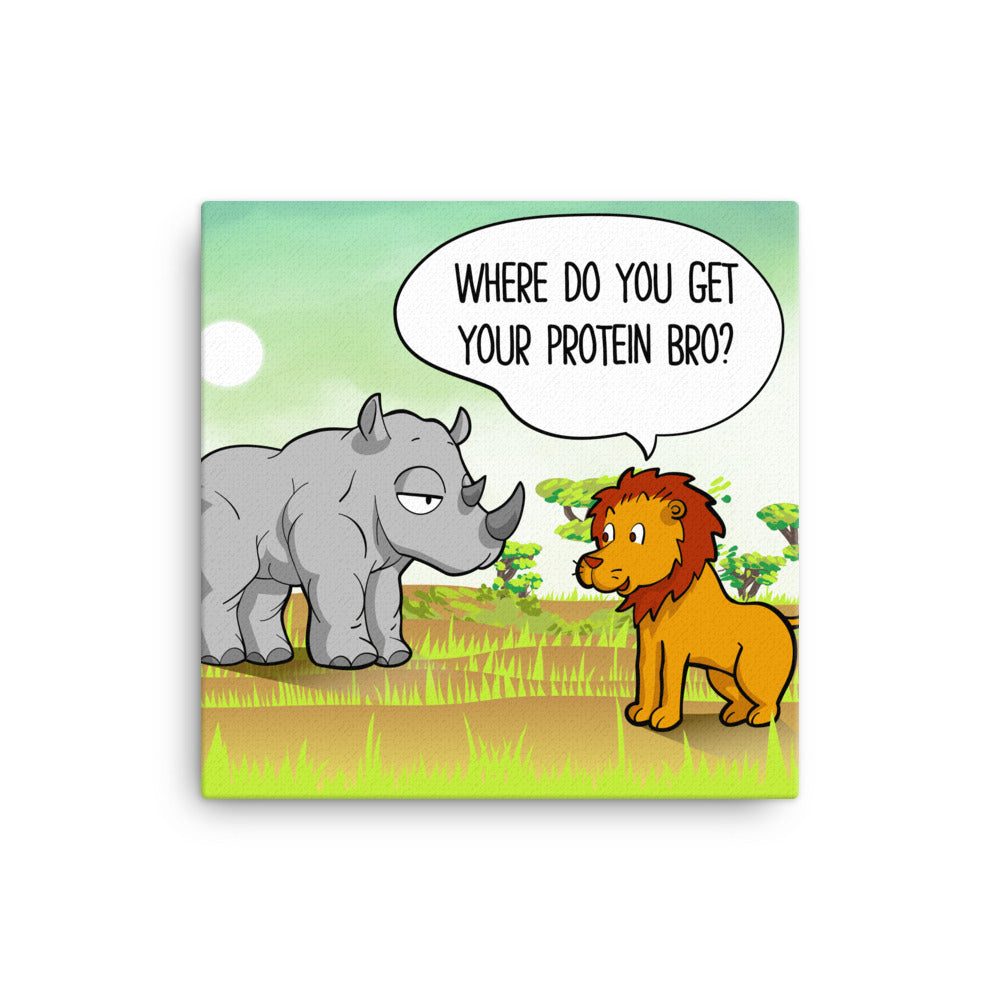 Vegan " Protein Bro" Canvas Print