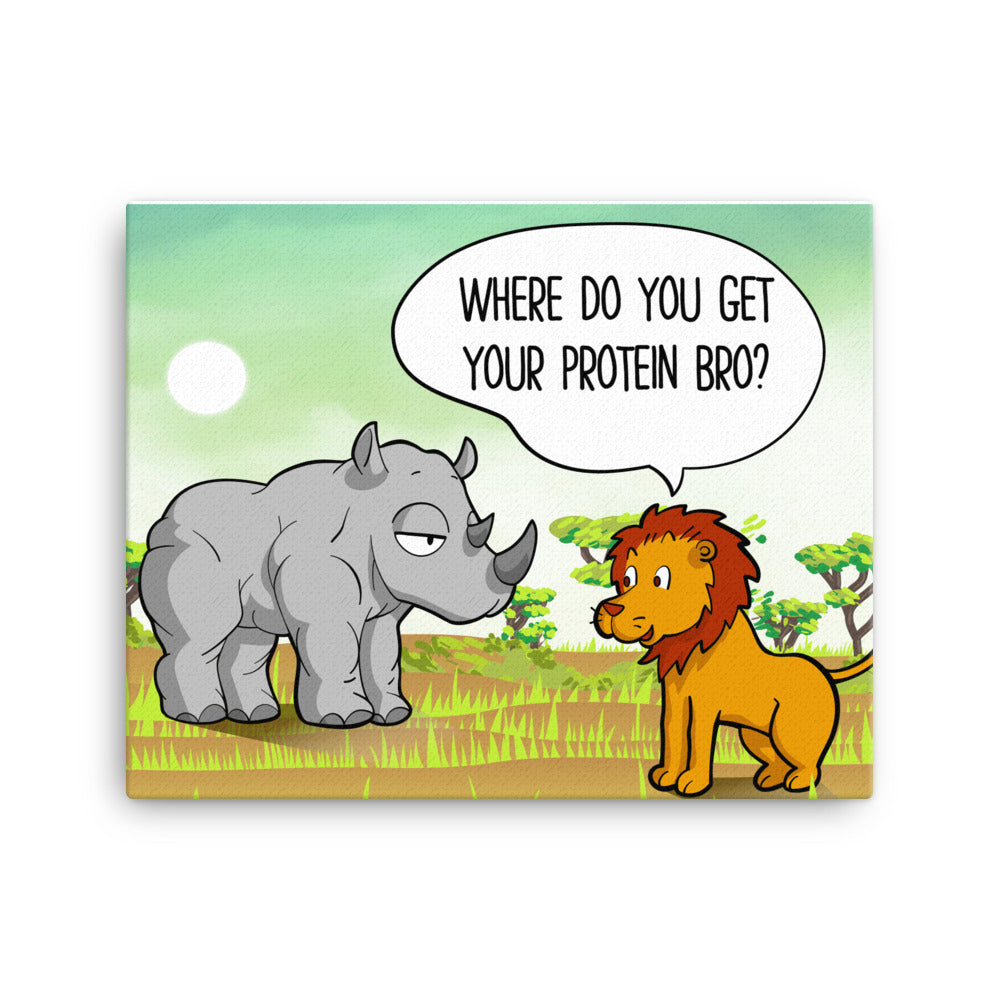 Vegan " Protein Bro" Canvas Print