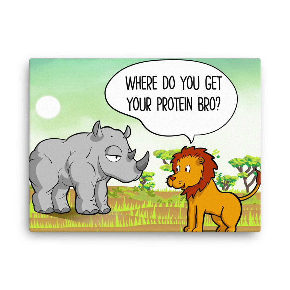 Vegan " Protein Bro" Canvas Print