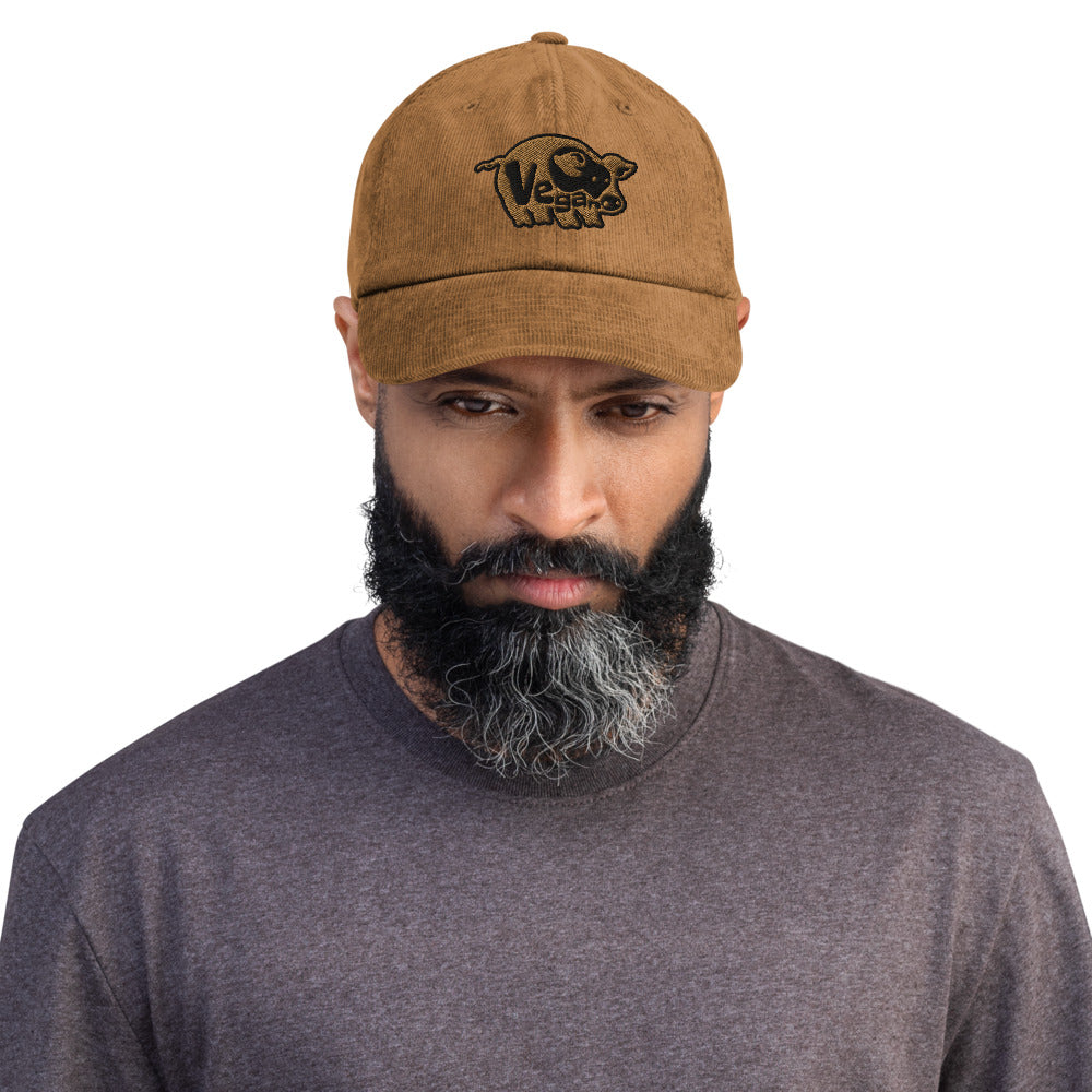 VEGAN Embroidered Corduroy hat