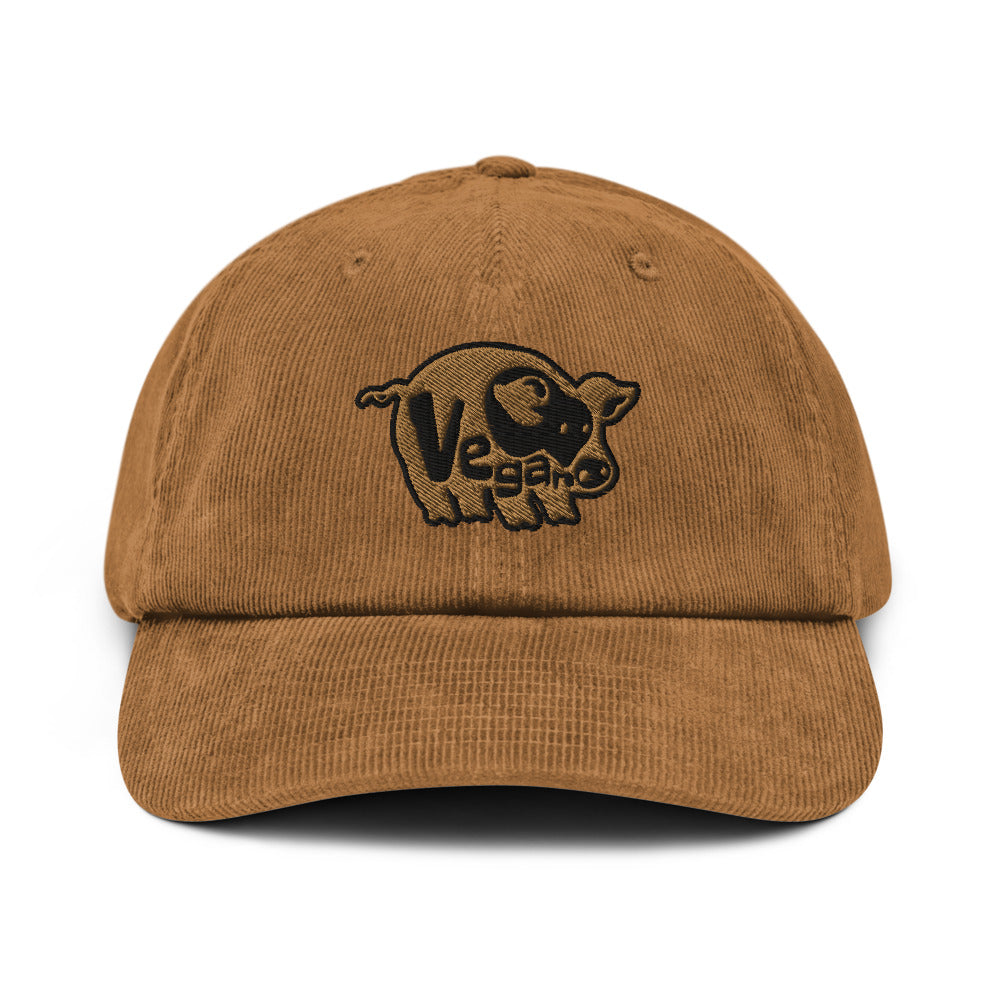 VEGAN Embroidered Corduroy hat