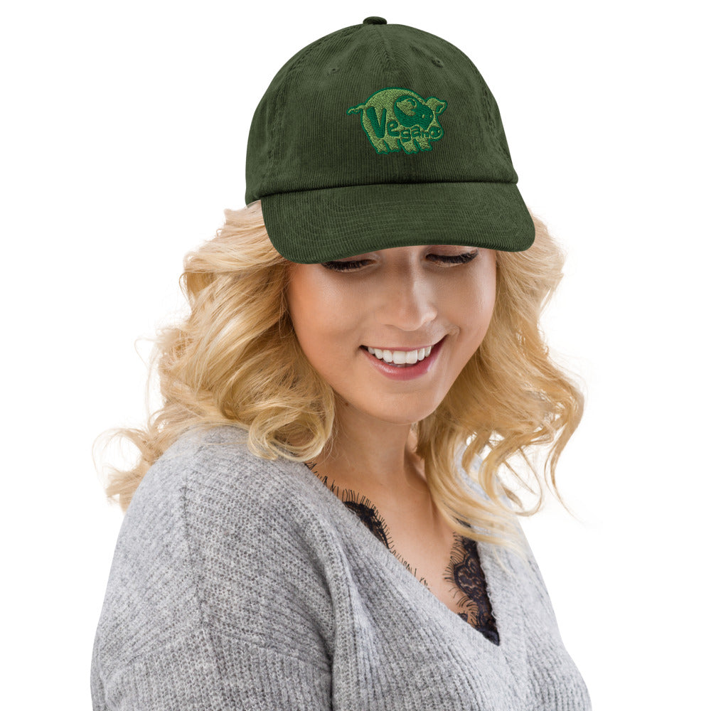 VEGAN Embroidered Corduroy hat
