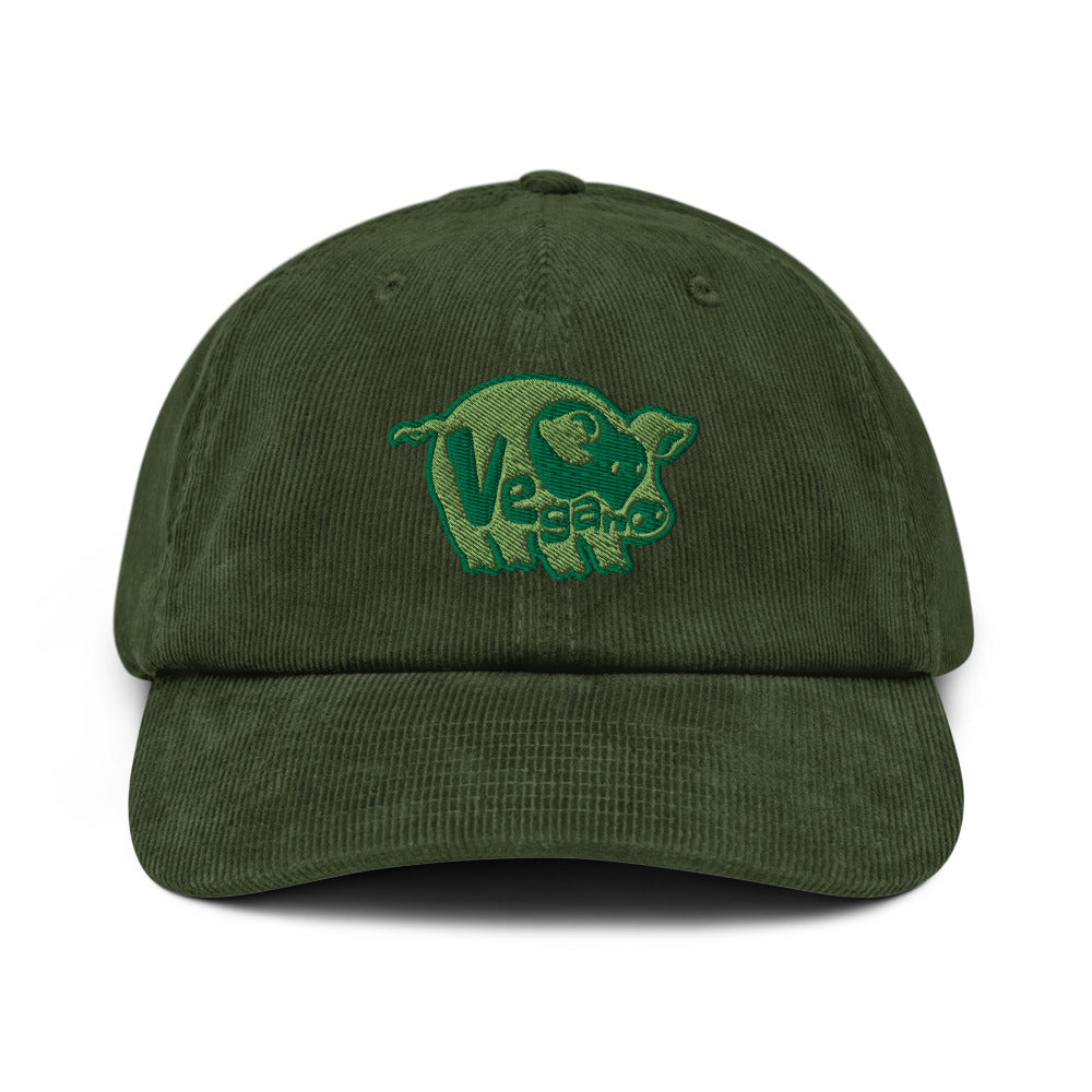 VEGAN Embroidered Corduroy hat