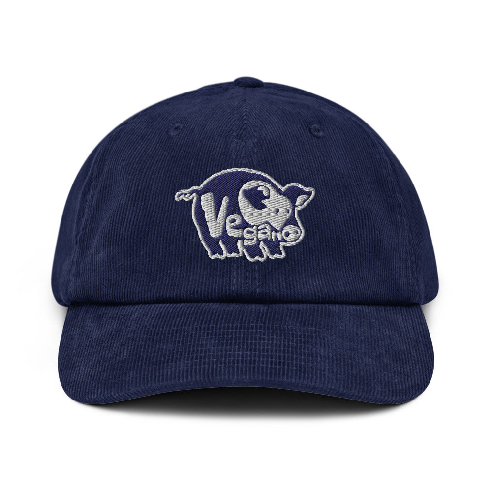 VEGAN Embroidered Corduroy hat