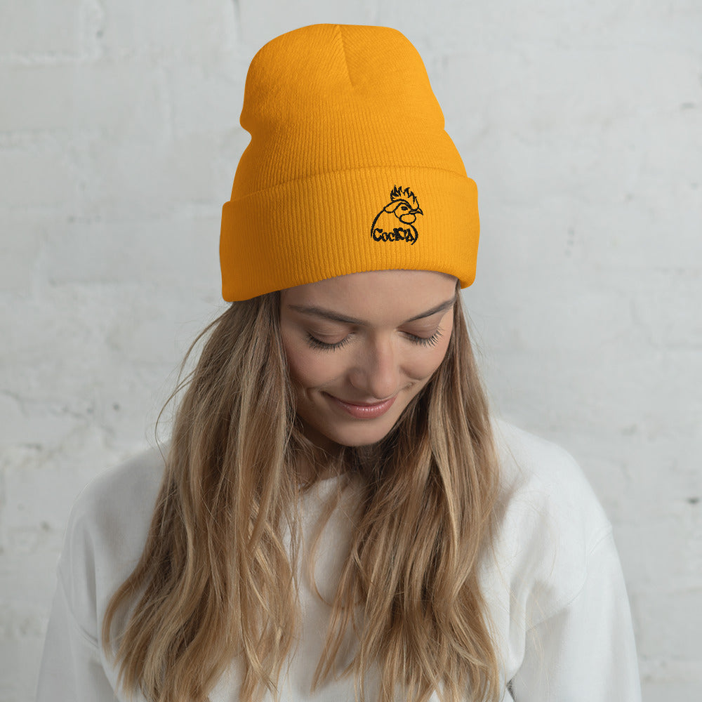 VEGAN " Cocky" Embroidered Cuffed Beanie