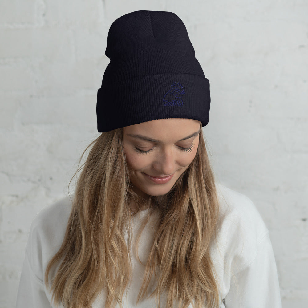 VEGAN " Cocky" Embroidered Cuffed Beanie