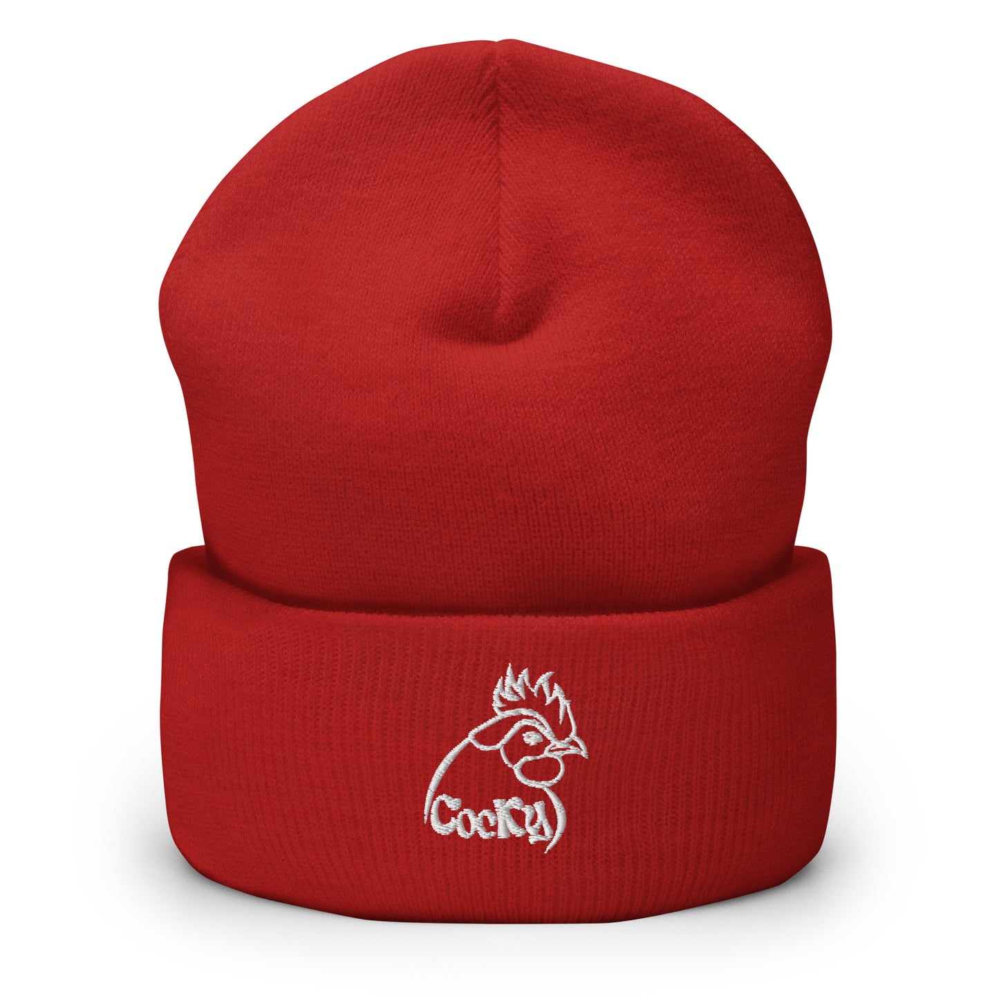 VEGAN " Cocky" Embroidered Cuffed Beanie
