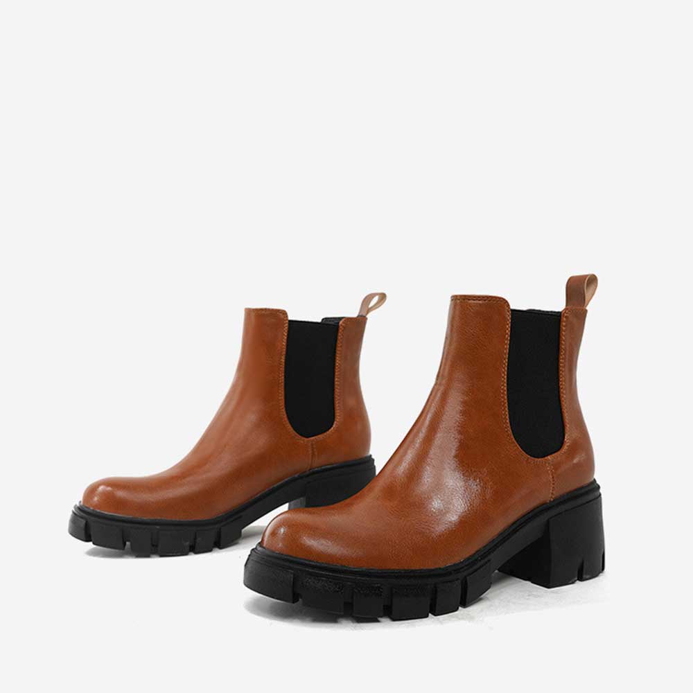 Vegan Leather Heeled Boots