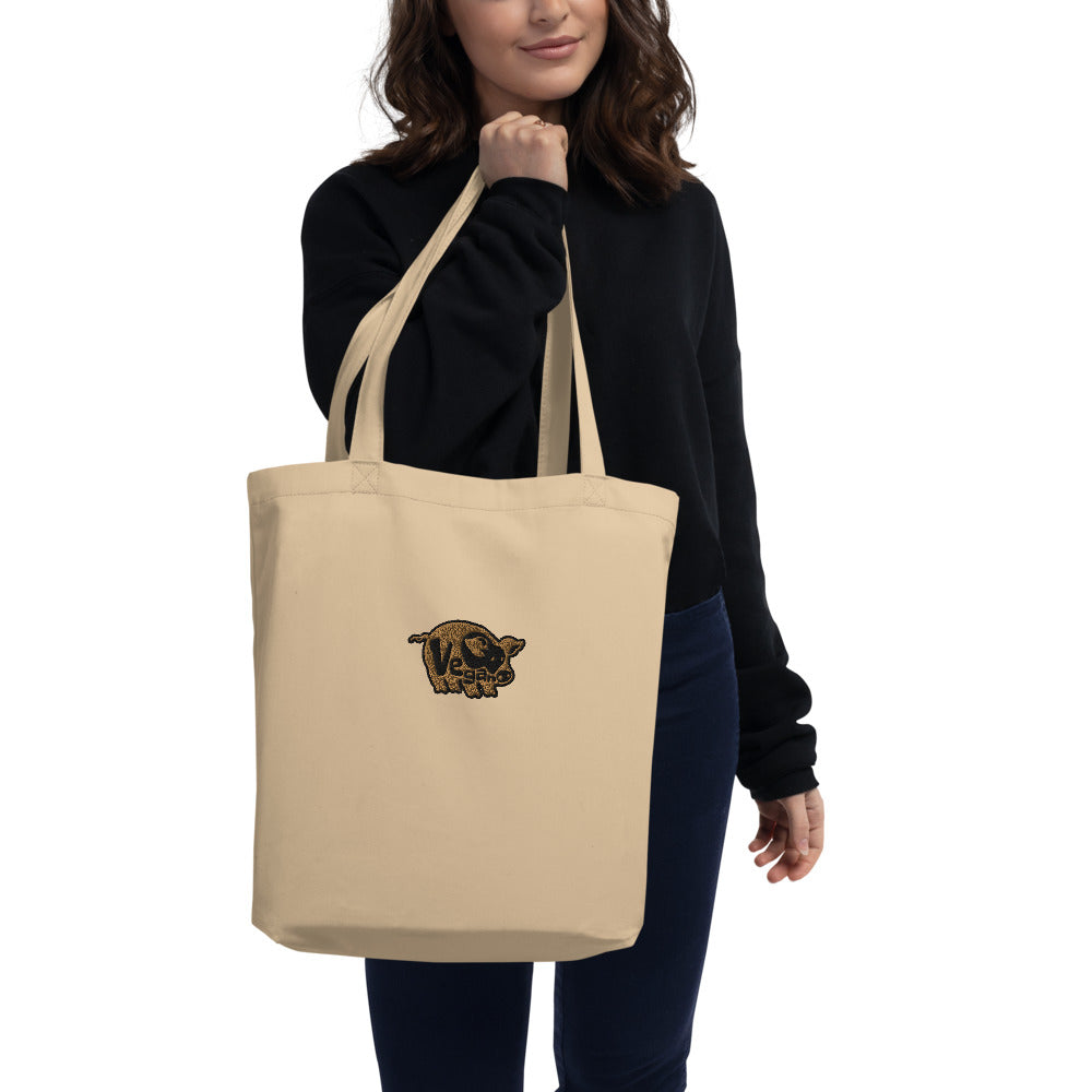 VEGAN Eco Tote Embroidered Bag
