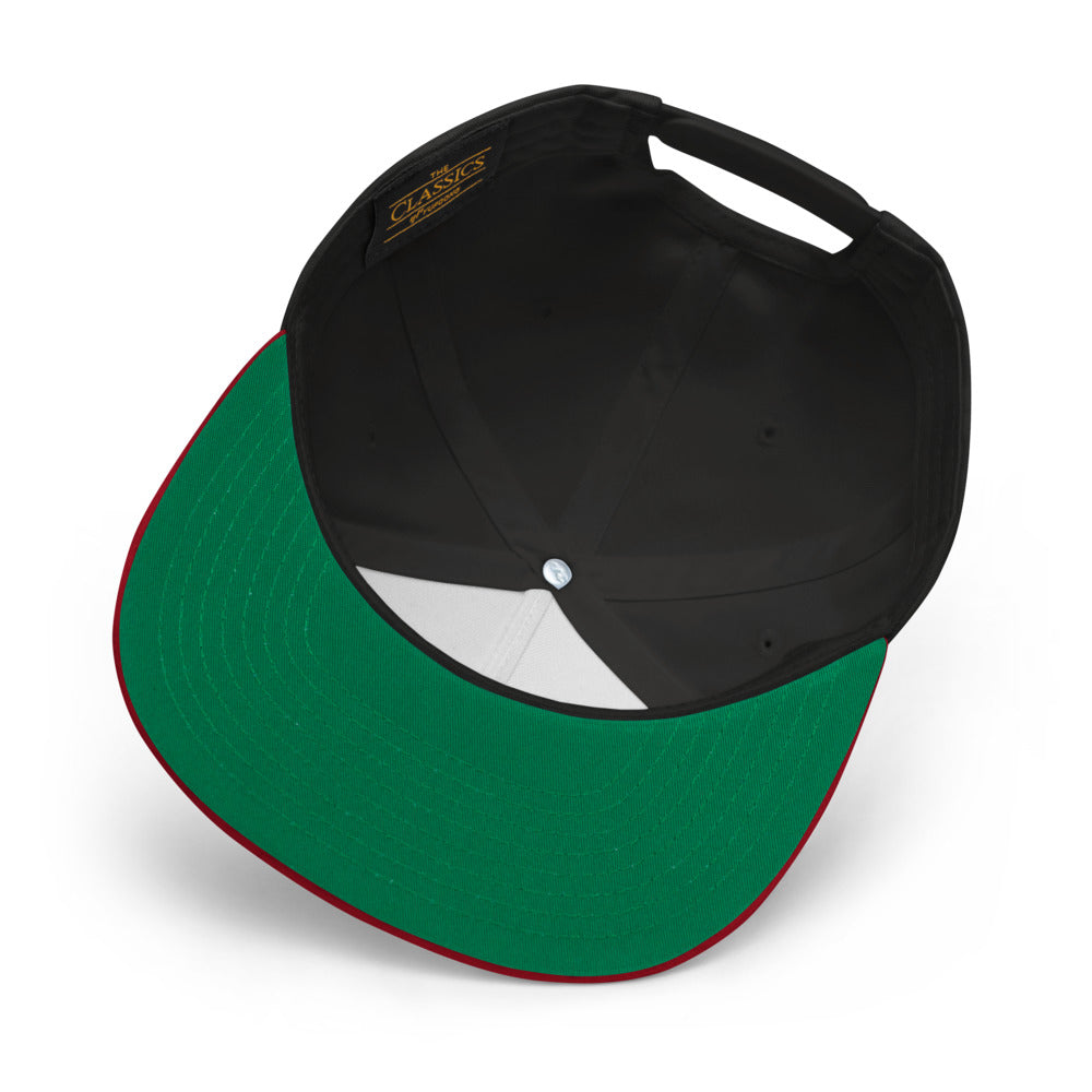 Vegan "V" Embroidered High Profile 100% Cotton 5 Panel Flat Bill Cap