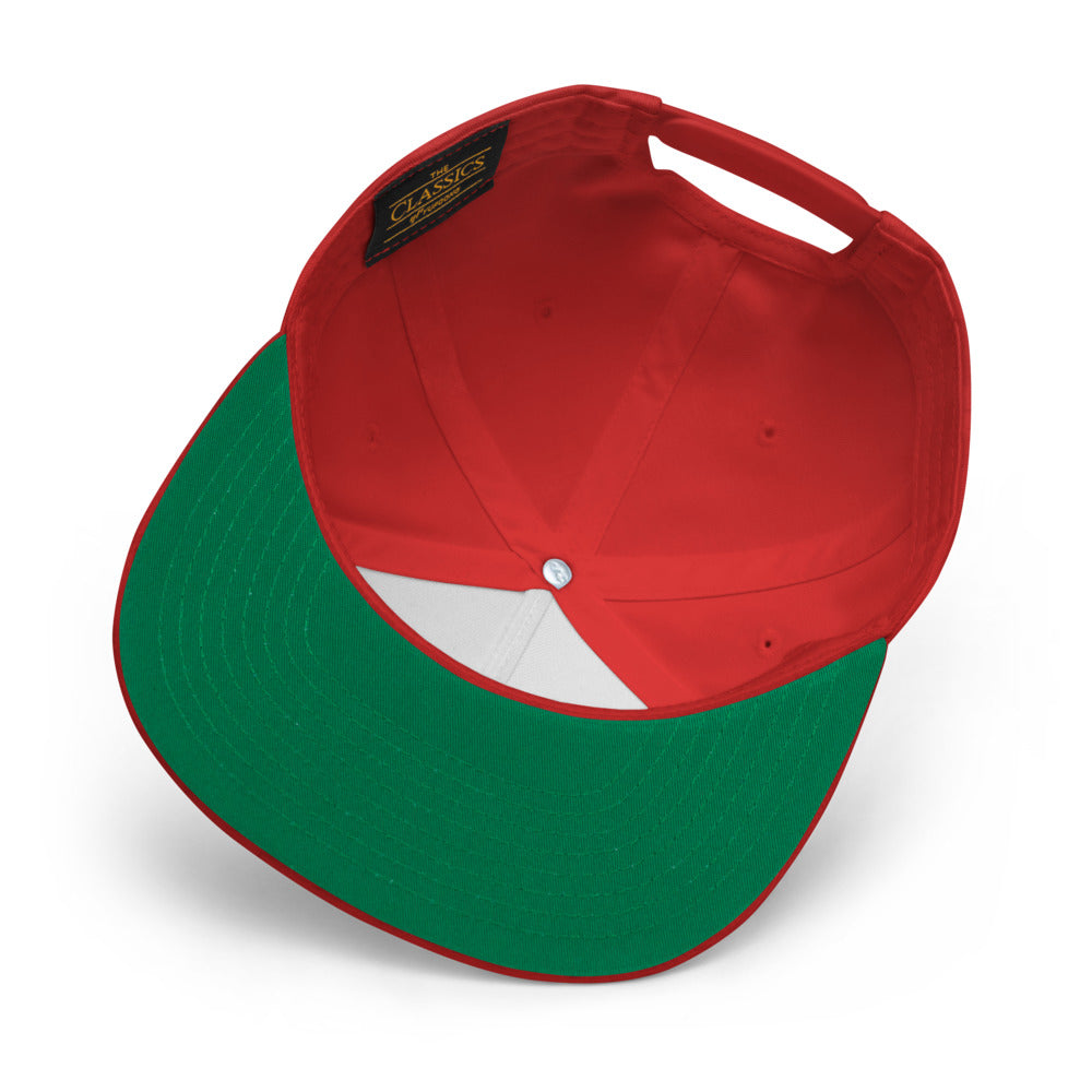 Vegan Cow Embroidered 5 Panel High Profile Flat Bill Cap