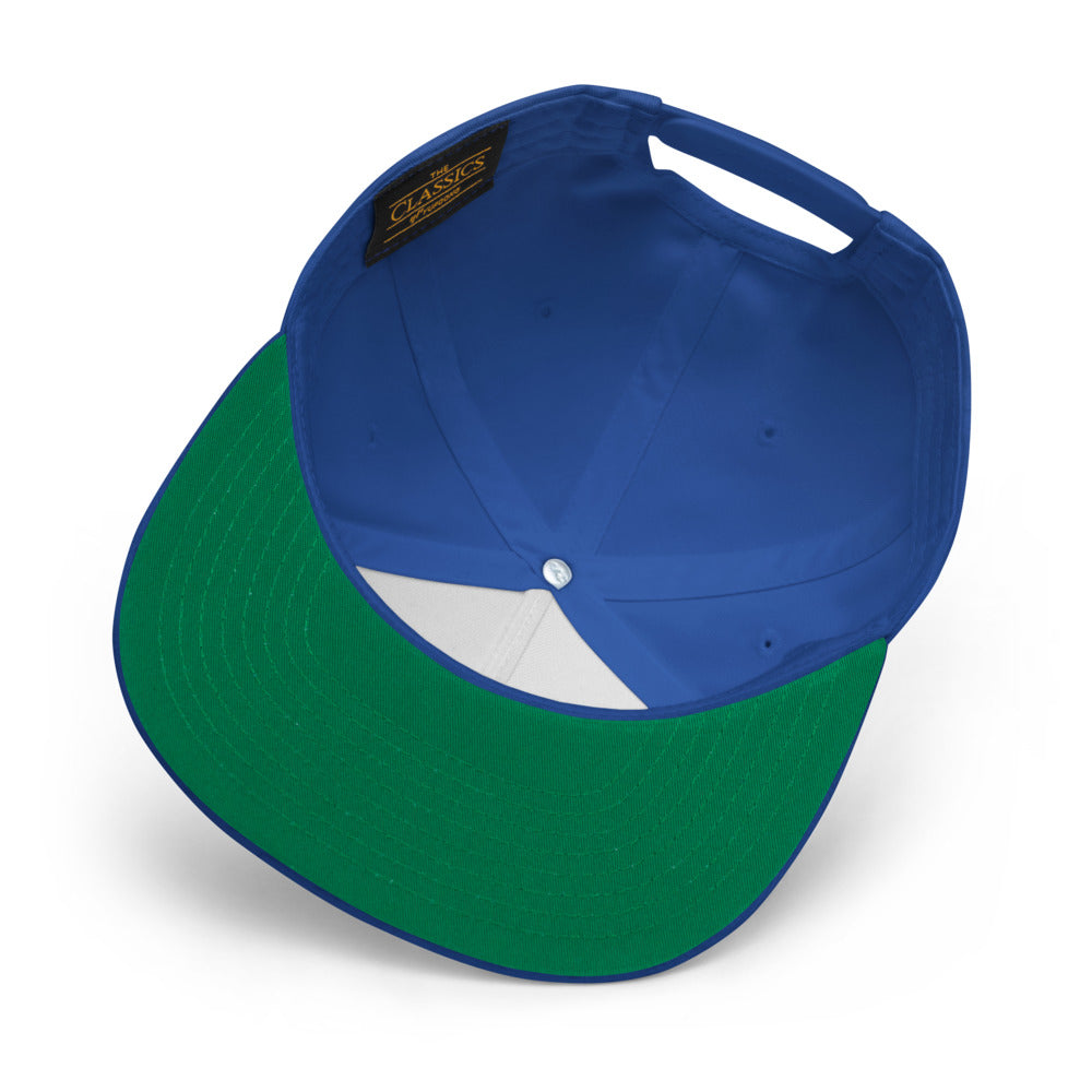 Vegan Cow Embroidered 5 Panel High Profile Flat Bill Cap