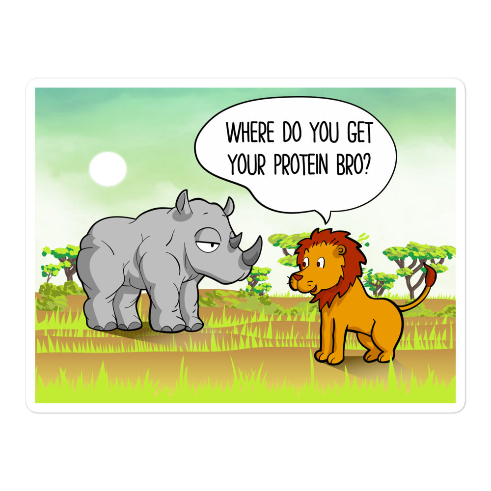 Vegan " Protein Bro" Bubble-free stickers