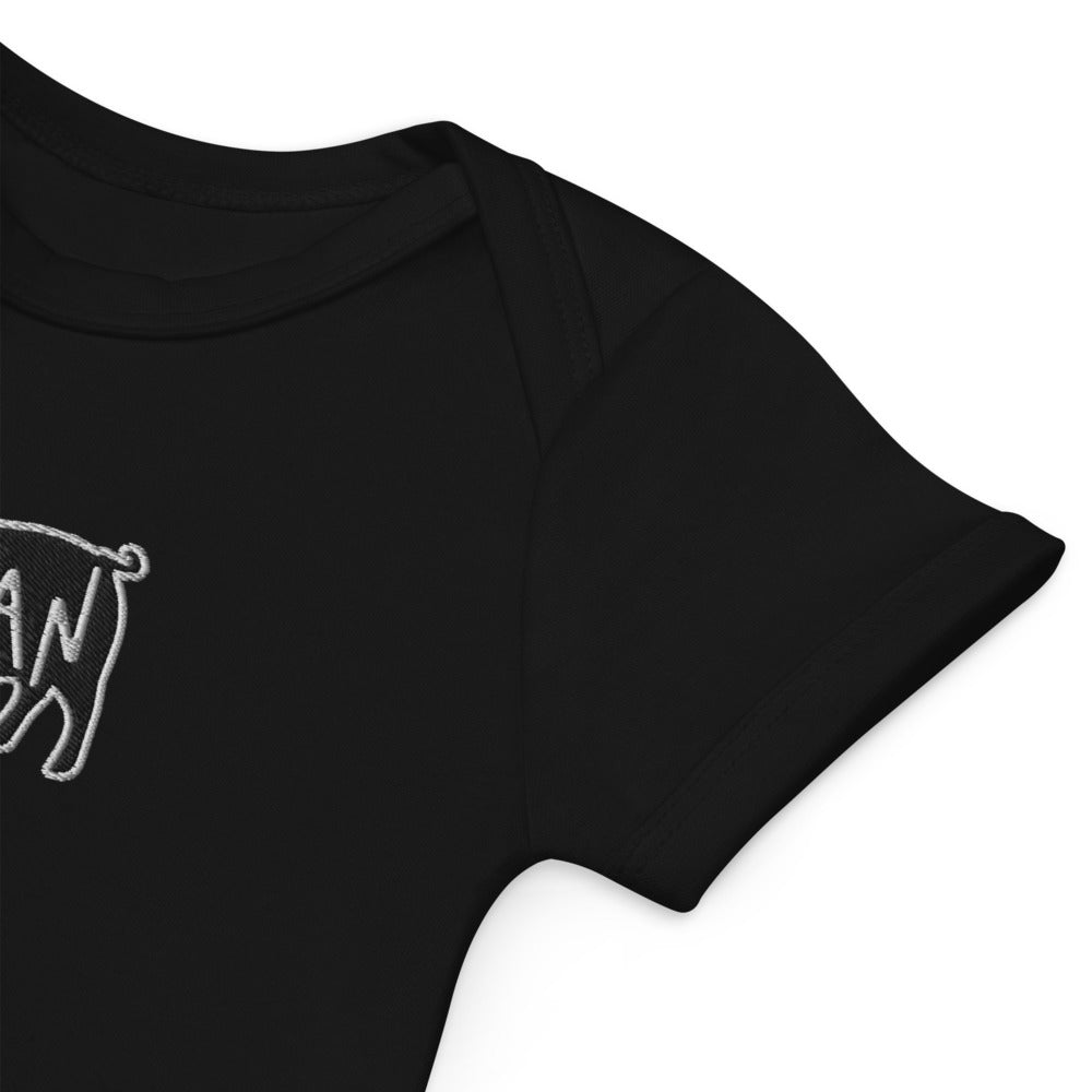 VEGAN Organic cotton Embroidered baby bodysuit