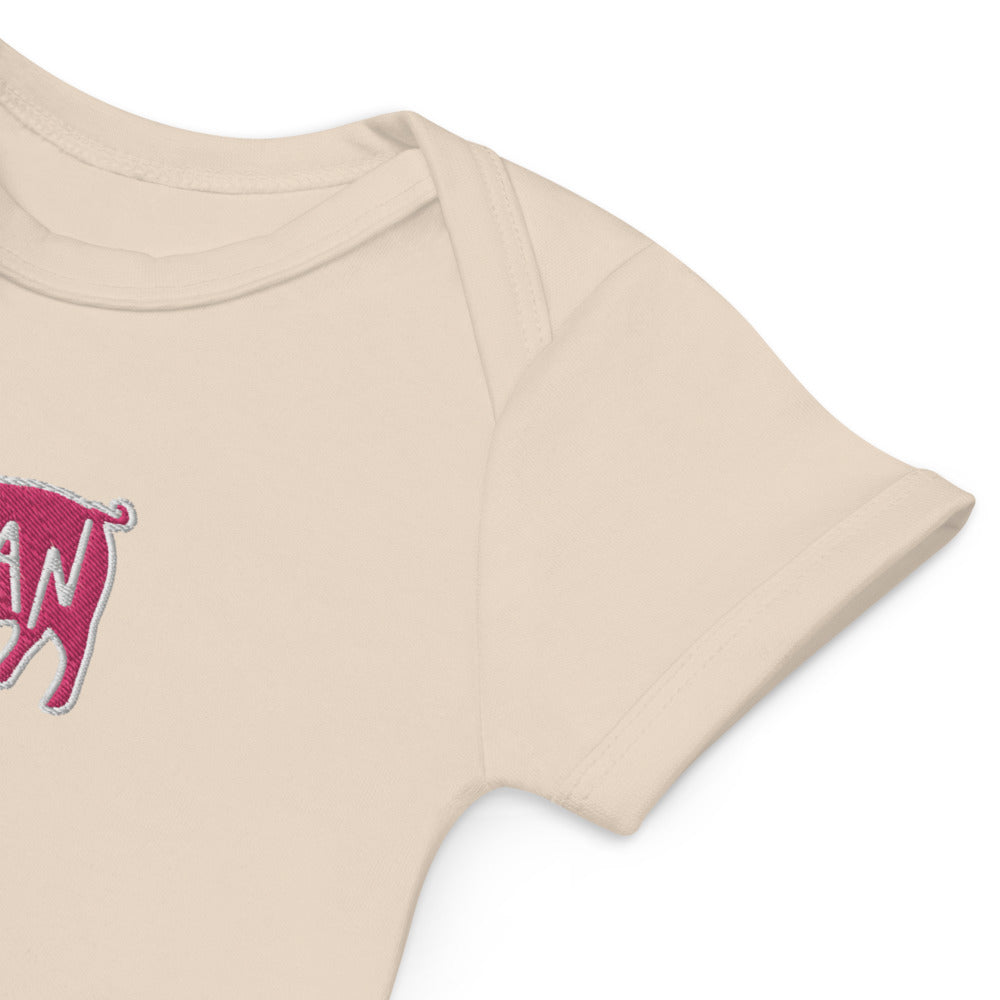 VEGAN Organic cotton Embroidered baby bodysuit