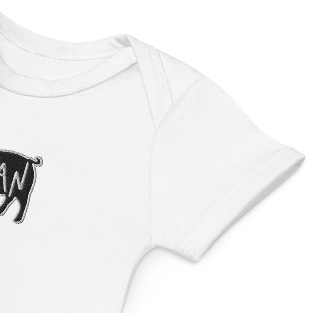 VEGAN Organic cotton Embroidered baby bodysuit
