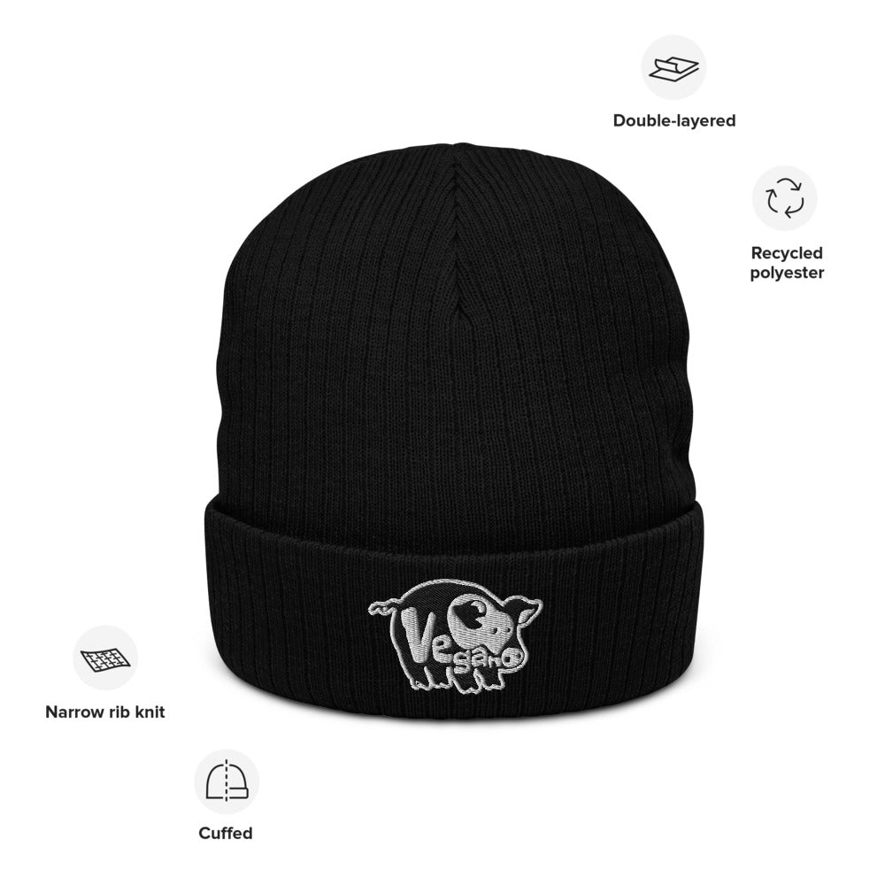 VEGAN Recycled cuffed beanie