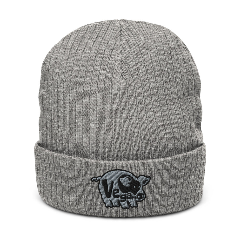 VEGAN Recycled cuffed beanie