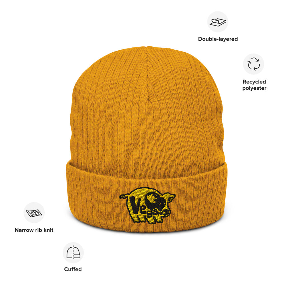VEGAN Recycled cuffed beanie