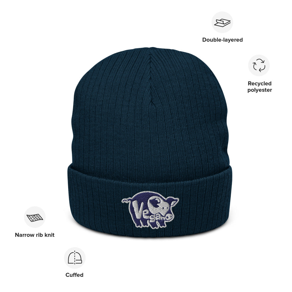 VEGAN Recycled cuffed beanie