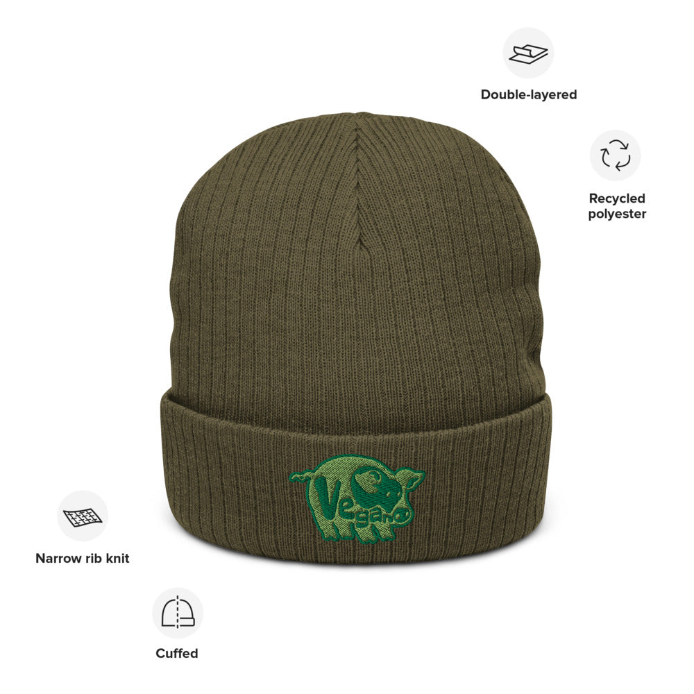 VEGAN Recycled cuffed beanie