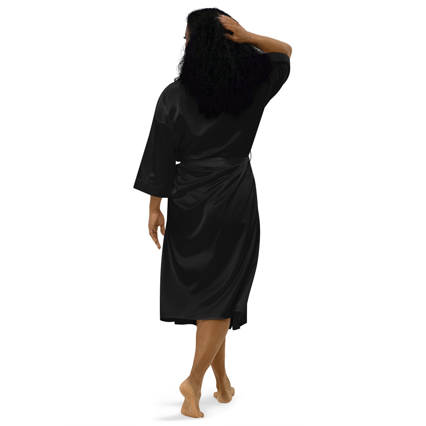 Vegan V Satin Embroidered robe