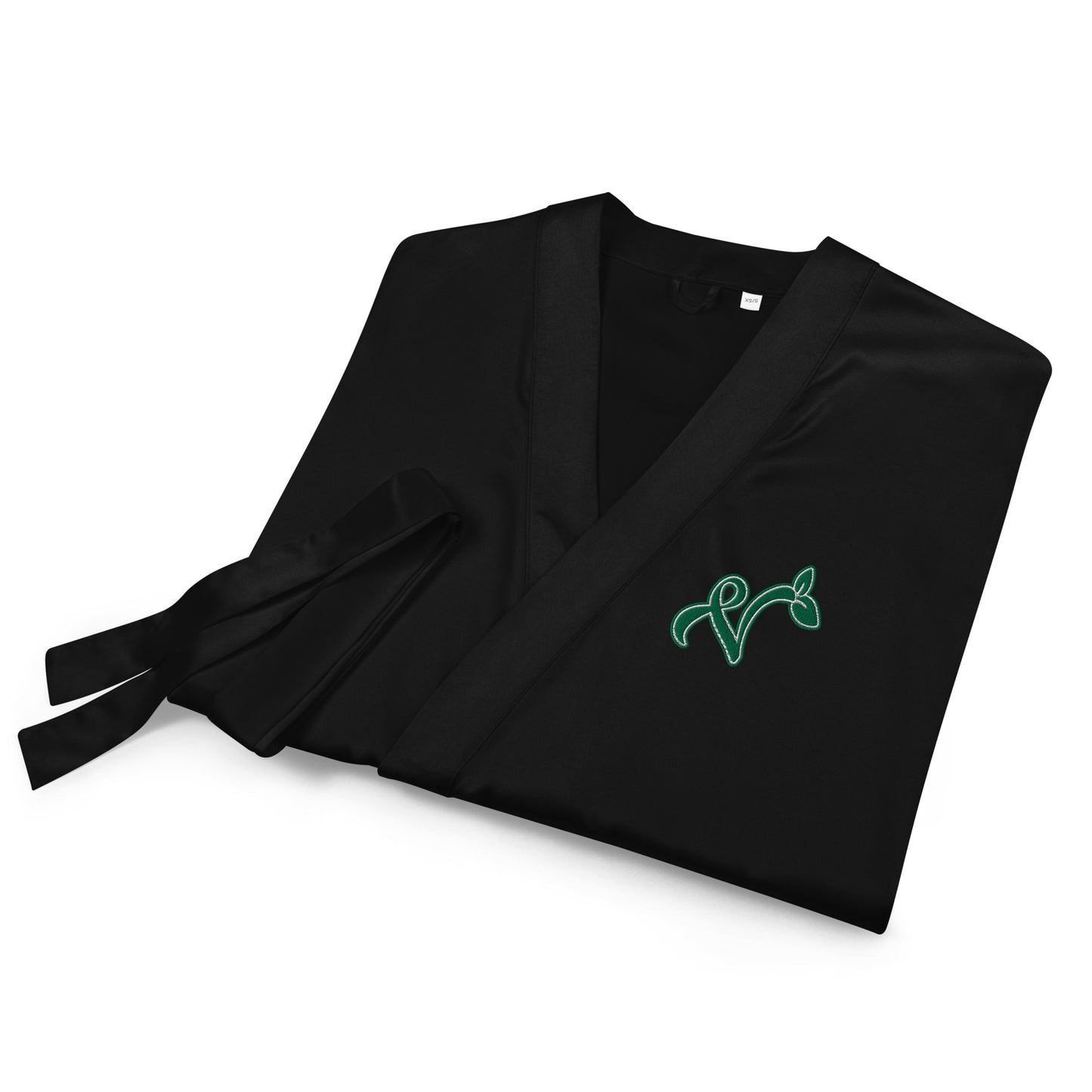 Vegan V Satin Embroidered robe