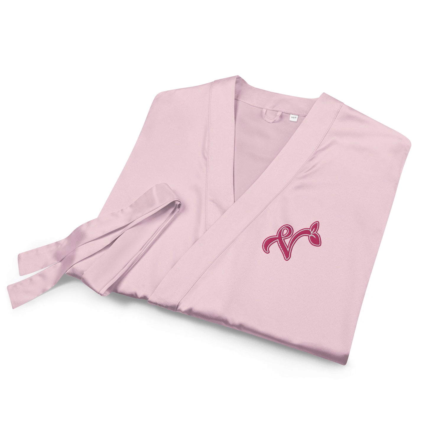 Vegan V Satin Embroidered robe