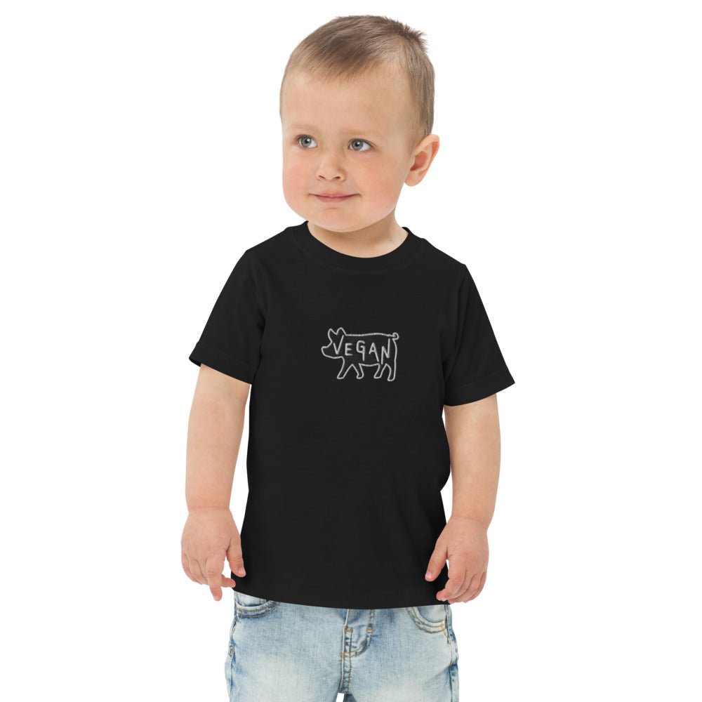 VEGAN Toddler Embroidered jersey t-shirt