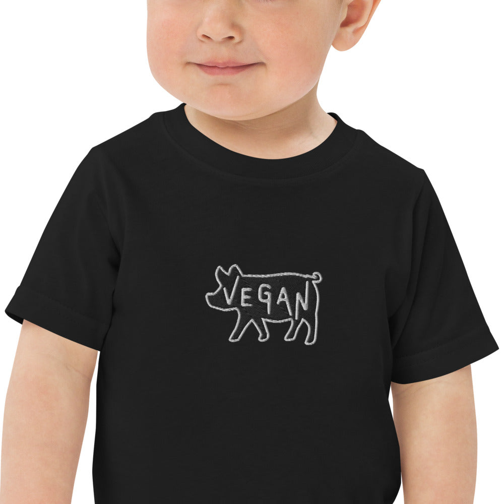VEGAN Toddler Embroidered jersey t-shirt