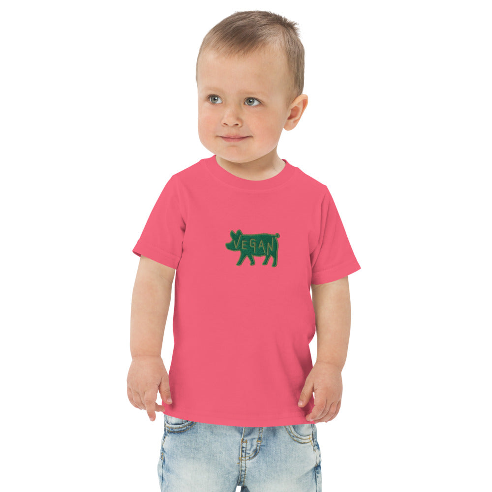 VEGAN Toddler Embroidered jersey t-shirt