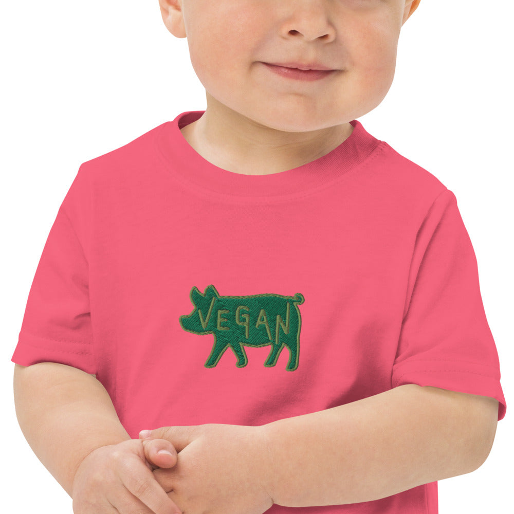 VEGAN Toddler Embroidered jersey t-shirt