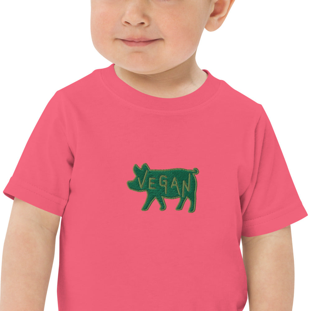 VEGAN Toddler Embroidered jersey t-shirt