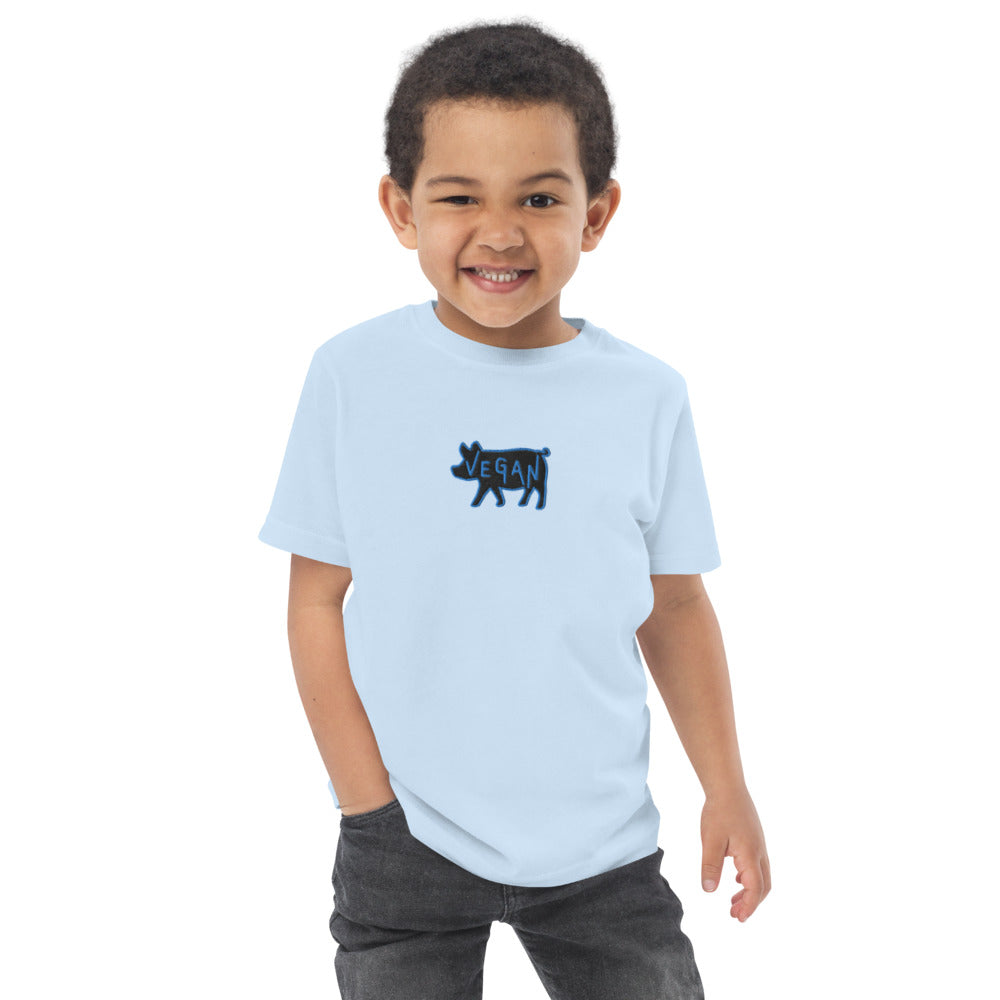VEGAN Toddler Embroidered jersey t-shirt