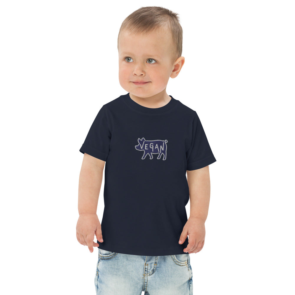 VEGAN Toddler Embroidered jersey t-shirt