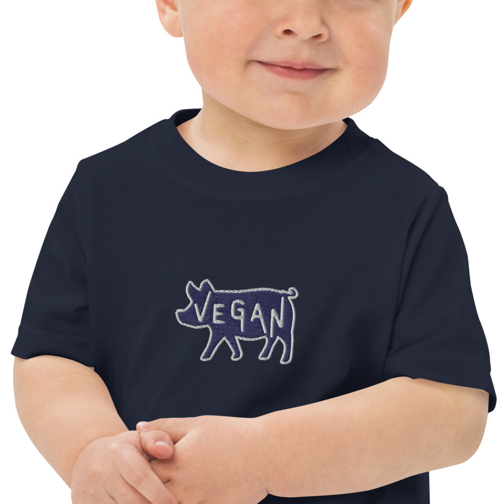 VEGAN Toddler Embroidered jersey t-shirt