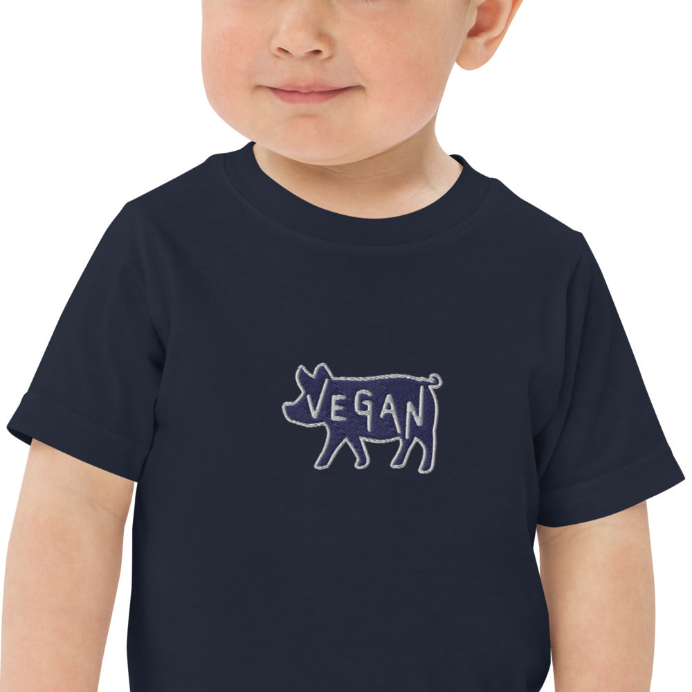 VEGAN Toddler Embroidered jersey t-shirt