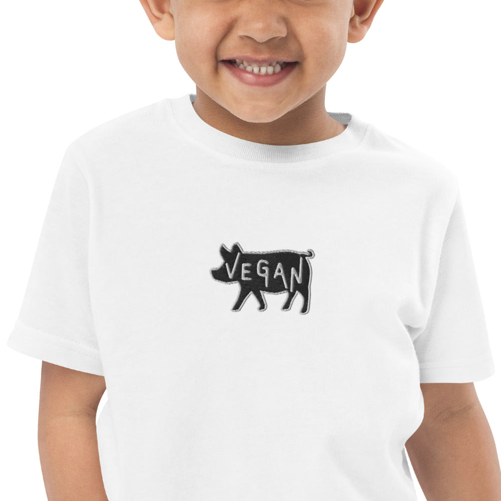 VEGAN Toddler Embroidered jersey t-shirt