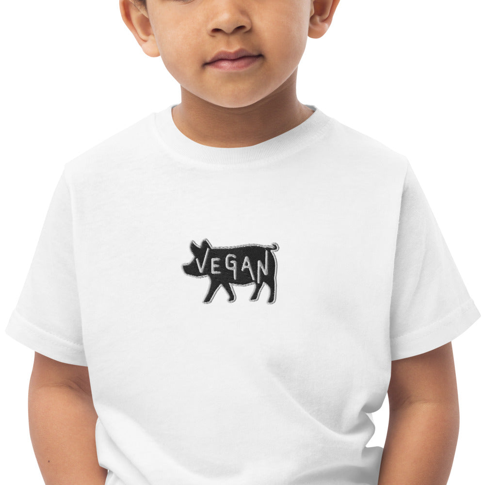 VEGAN Toddler Embroidered jersey t-shirt
