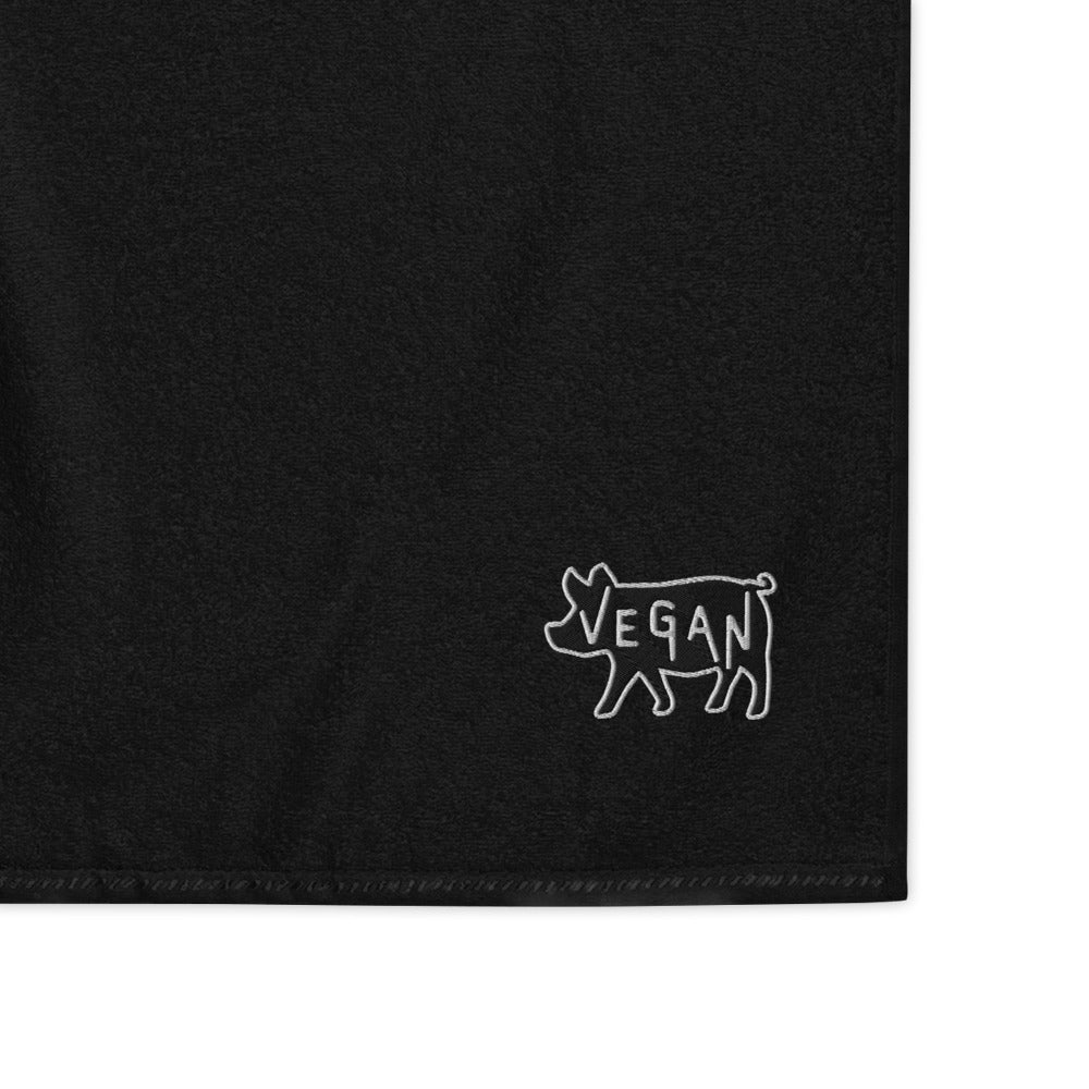 VEGAN Turkish cotton embroidered towel