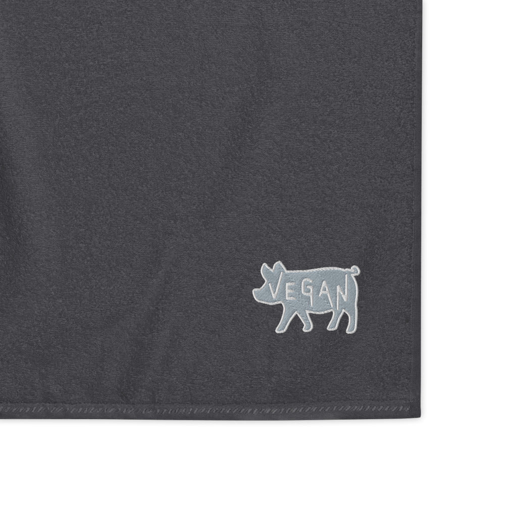 VEGAN Turkish cotton embroidered towel