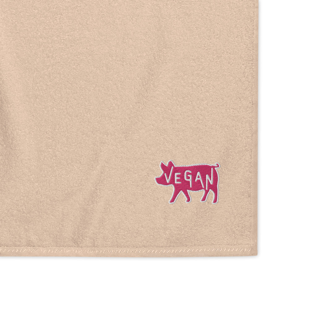 VEGAN Turkish cotton embroidered towel