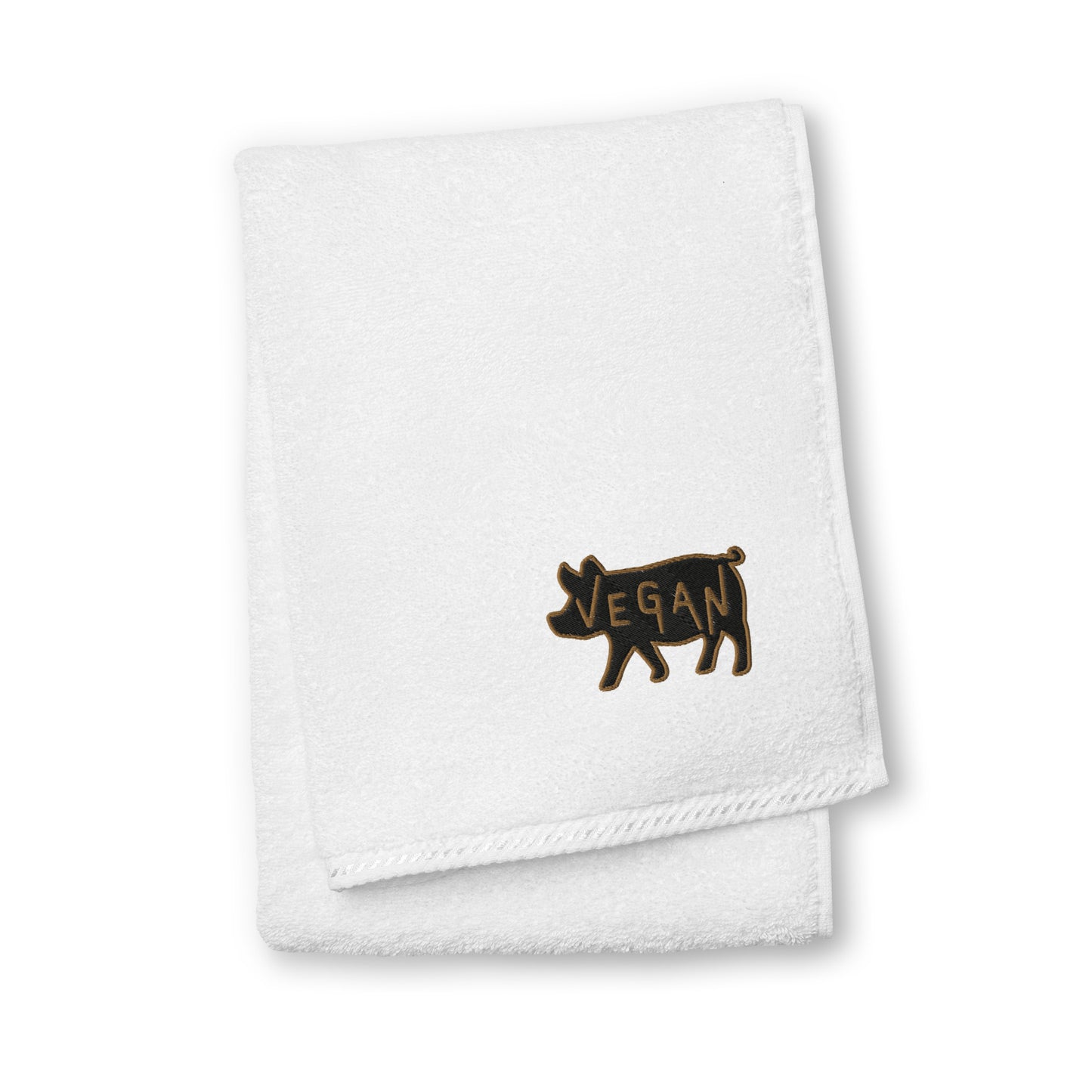 VEGAN Turkish cotton embroidered towel