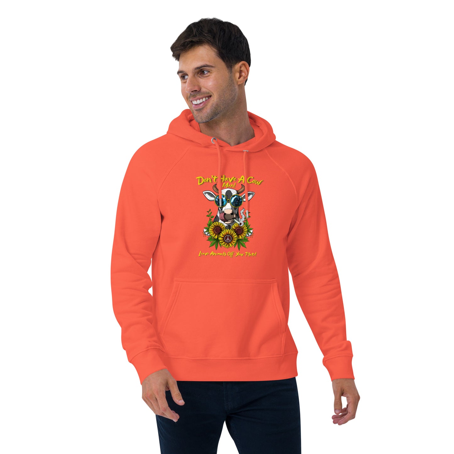 ECO VEGAN " Don't Have A Cow" Unisex raglan hoodie